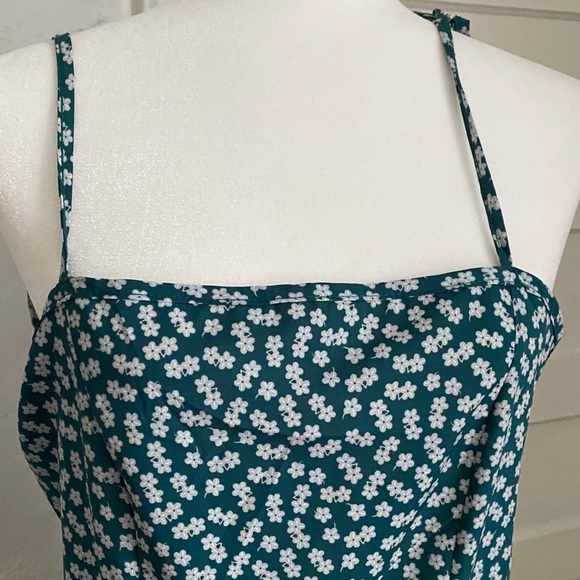 Silky Floral Mini Dress Tie Straps NWOT - Picture 2 of 6
